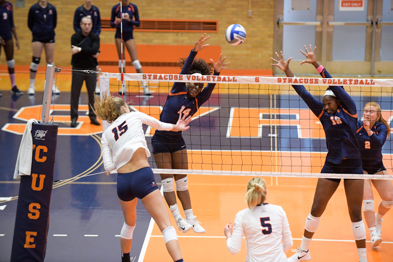 Syracuse’s defense helps fend off Virginia in straight-set victory