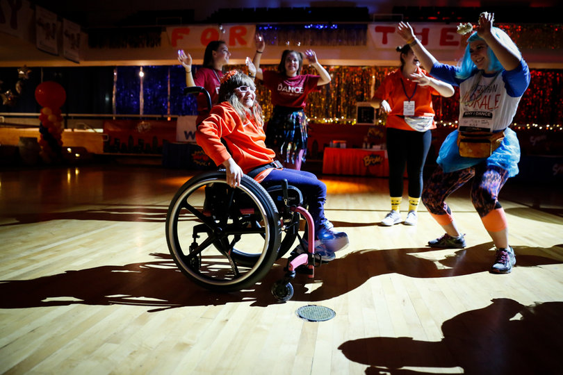 Anderson was one of the first people on the dance floor. She told her mom she wanted to spend the whole day at the event. 