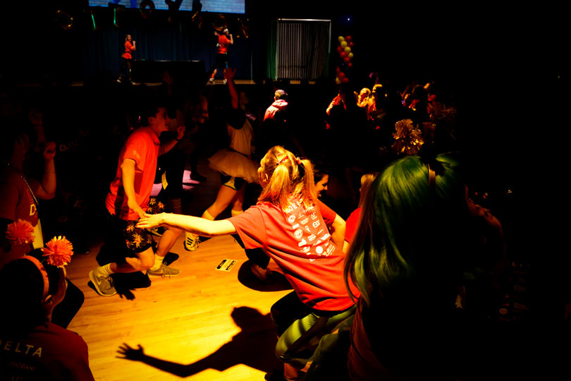 The first Morale dance took place around 10:30 a.m. The Morale dance leaders were Katie Dills and Jackson Giampino. 