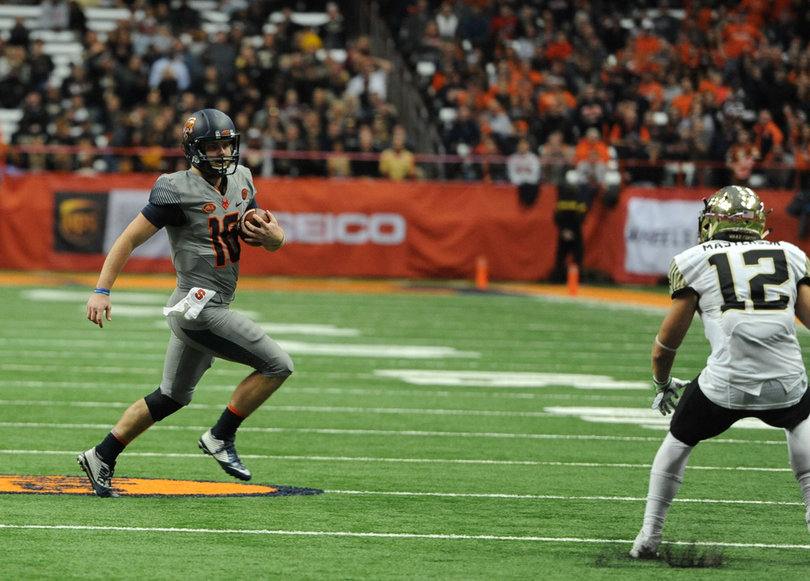 Mahoney carried eight times for 38 yards, including taking one sack.