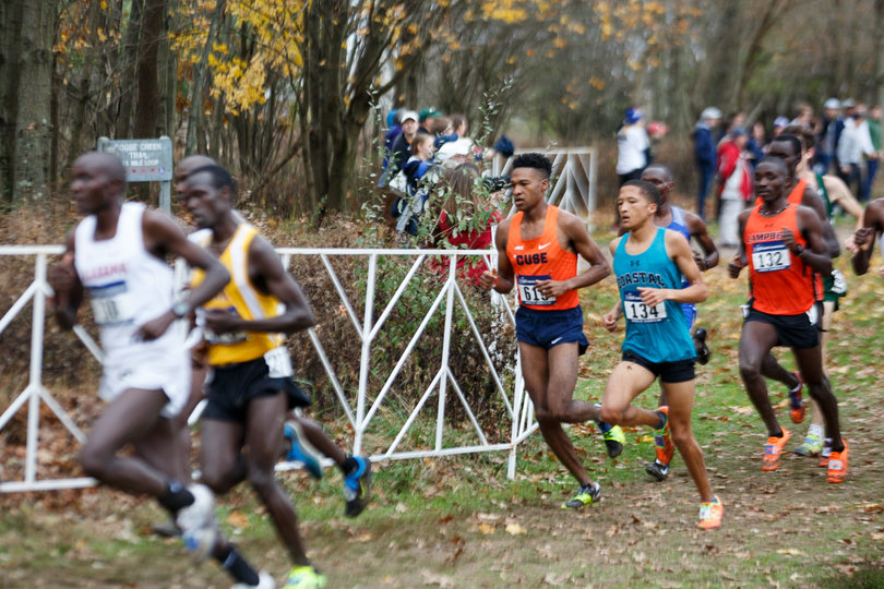 Knight had a cramp about four kilometers into the 10-kilometer race, but that didn't slow him. 