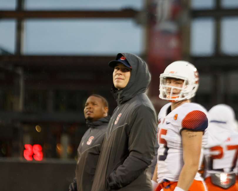 An injured Eric Dungey looked on, missing his second-straight game since getting hurt at Florida State.
