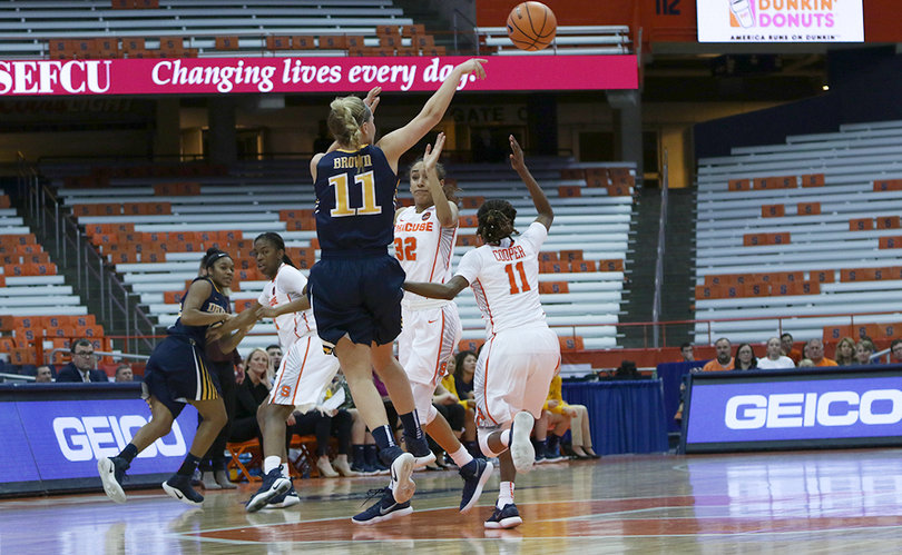 Drexel was able to run past the Orange's press for most of the first half.