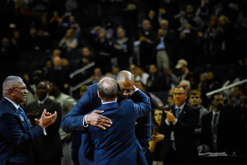 Two basketball greats, Jim Boeheim and Patrick Ewing, led their teams from opposite ends of the floor.