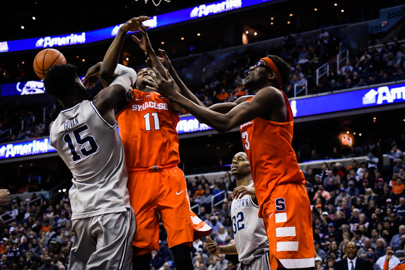GU's Jessie Govan proved to be a problem down low at times, swatting SU shots with ease.