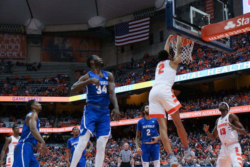 Moyer played the first 15-plus minutes in the first half while frequently attacking the basket.
