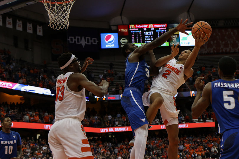 Moyer attempted 11 of his 12 field goal attempts inside the arc.