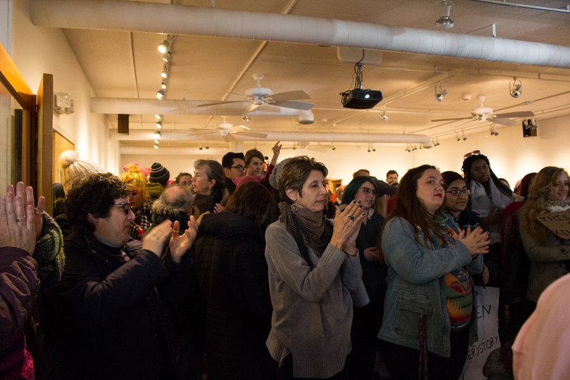 The Syracuse Women's March ended at the ArtRage Gallery on the city's North Side. The march's organizers planned music, poetry readings and speeches.  