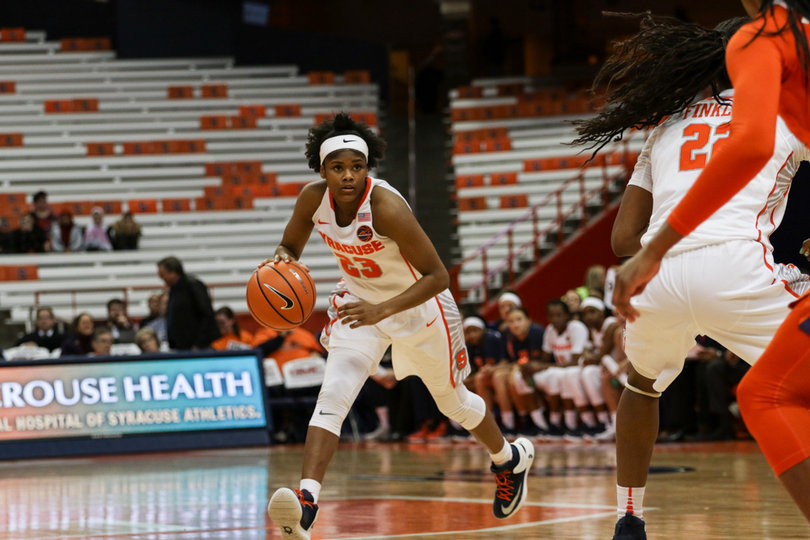 Isis Young knocked down a 3 from the top of the key in the third quarter.
