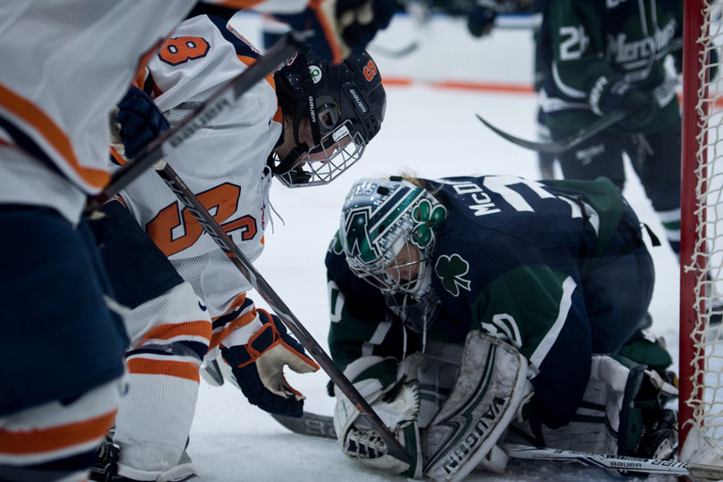 Mercyhurst goalie Sarah McDonnell made 13 saves.