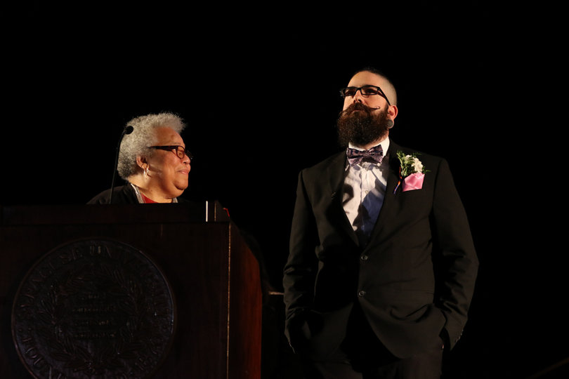 Chris Burns was awarded the first Unsung Hero Award for his time spent as a volunteer boxing coach. 