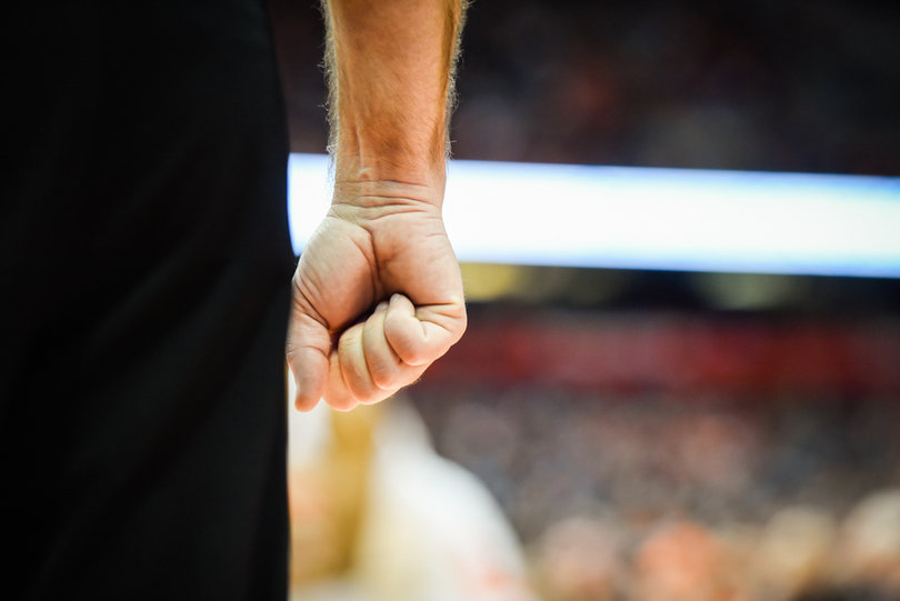 27,083 attended the game, the largest on-campus crowd at a college basketball game this year.