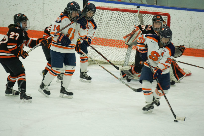 The Orange started its goal onslaught by building pressure in the offensive zone.