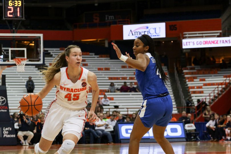 Strautmane finished 2-for-6 from the floor in the SU win.