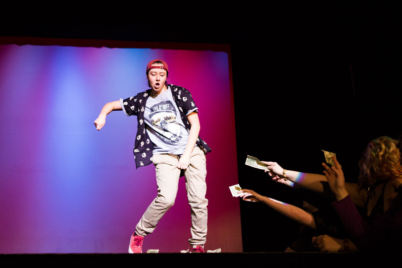 Otto Body struggled to collect tips while keeping to the beat of the music.