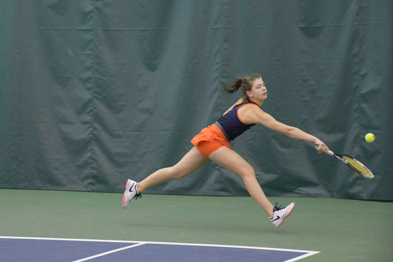 Golubovskaya needed to win a tiebreak to win the first set of her singles match. 