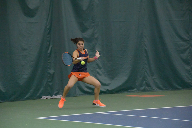 Miranda Ramirez overcomes rough second set to win against Yale