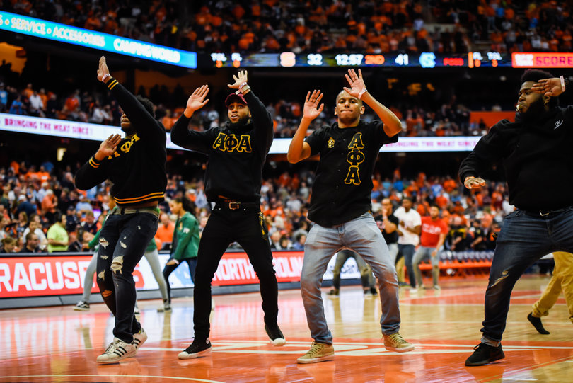 The packed Carrier Dome received entertainment midway through the second half.
