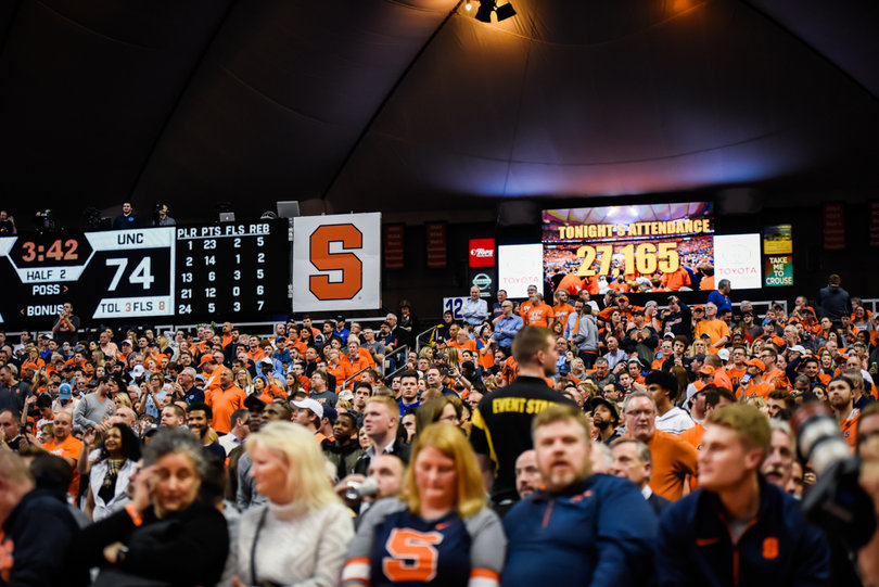Syracuse played in front of 27,165 fans on Wednesday night.