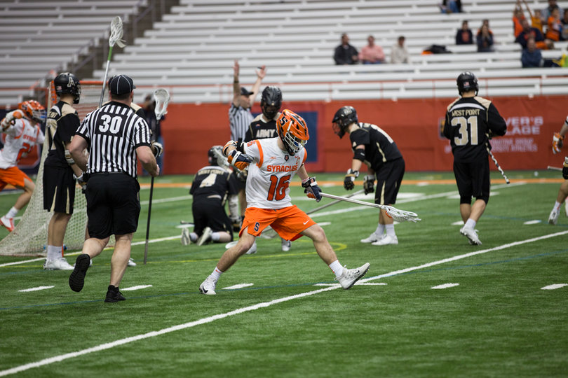 Ryan Simmons celebrates a goal.