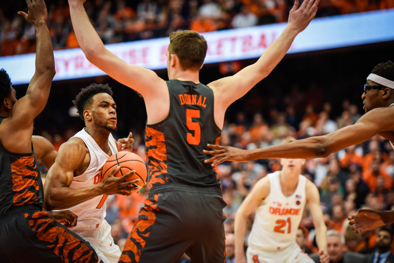Freshman forward Oshae Brissett had 17 points, six rebounds, three blocks and made 8-of-9 from the free-throw line.