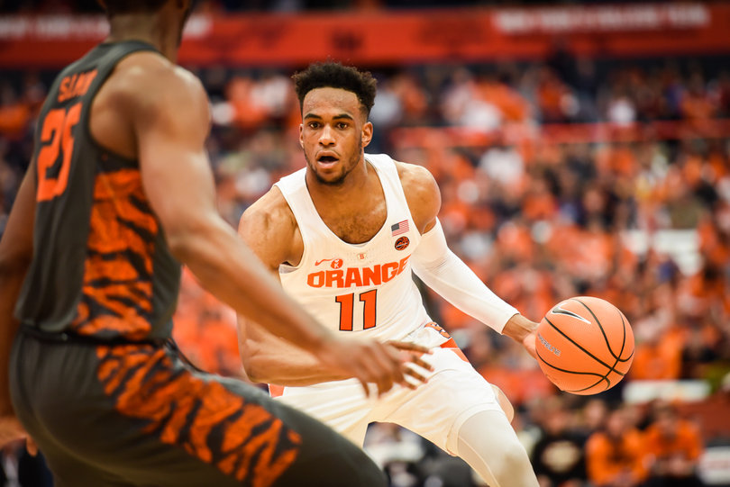 Brissett looks to get to the rack with his left hand. He was effective in dribble drives on Saturday afternoon.