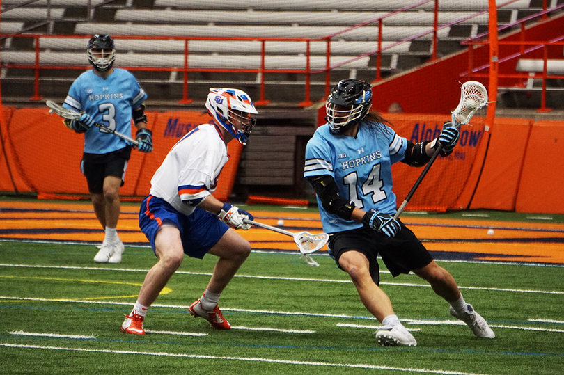 Cole Williams scored four goals for the Blue Jays in the win for Johns Hopkins.