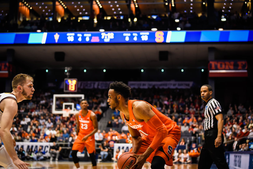 Howard calls for the ball behind Brissett, who has proved to be effective on drives down the baseline. 