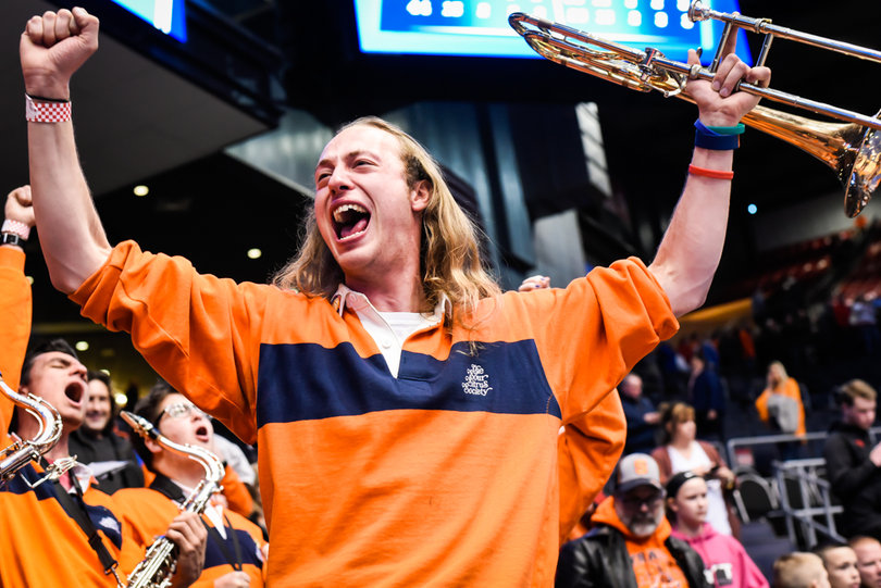 Syracuse fans erupted late when the Orange pulled away, albeit slightly. 