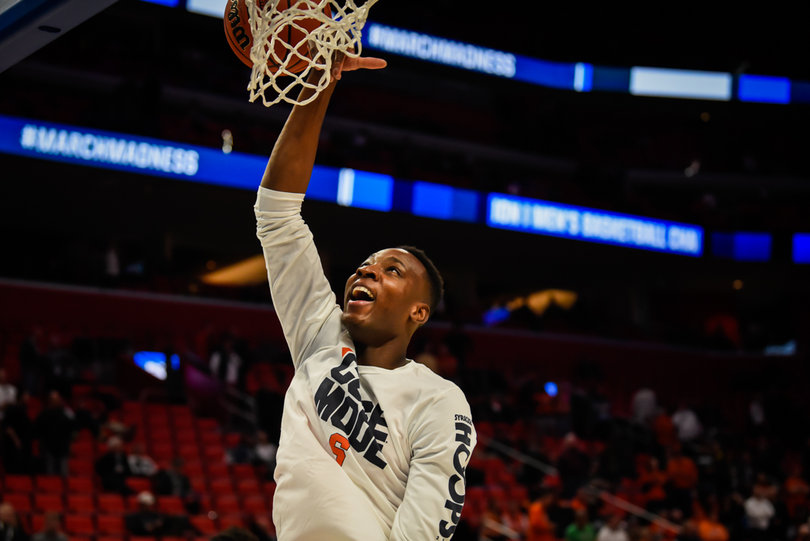 Despite battling tendinitis, freshman forward Bourama Sidibe was all smiles prior to the game and he moved well.