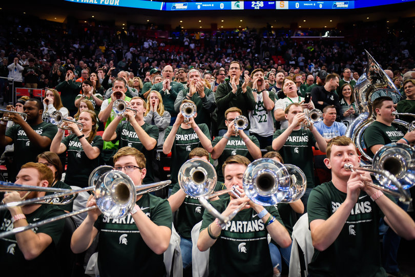 Both MSU and SU brought marching bands to the contest. 