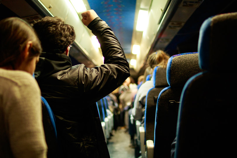 The bus trip was about 380 miles long.