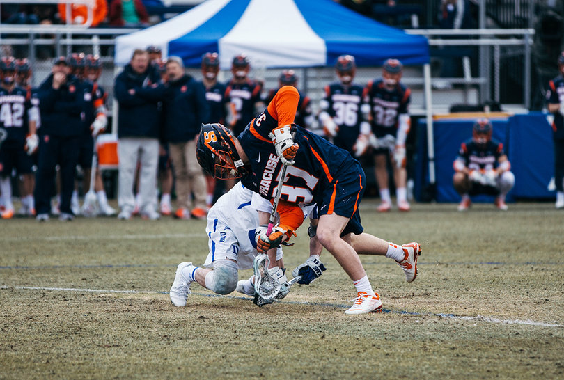 Jakob Phaup went 1-for-7 on faceoffs as one of four Orange players to attempt at least one.