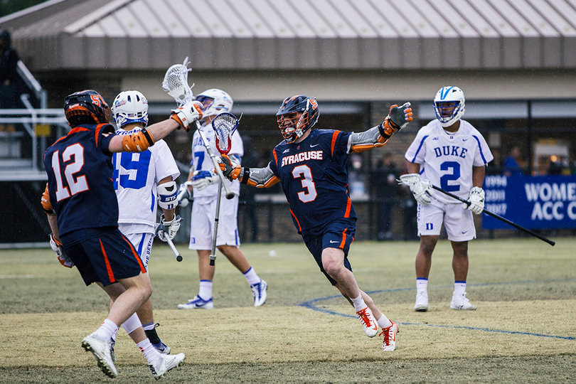 Nate Solomon (No. 3) scored a goal and assisted on another to help Syracuse win.