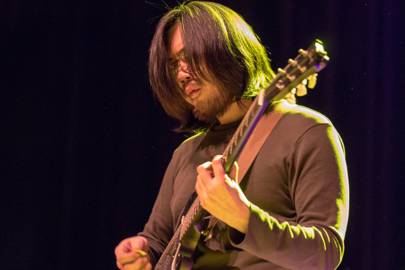 SALES' guitarist Jordan Shih played atmospheric guitar to complement Morgan's more rhythmic strumming.