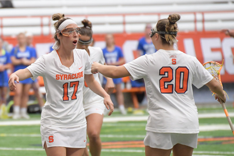Bella Recchion (No. 20) tallied two shots in her playing time for the Orange.