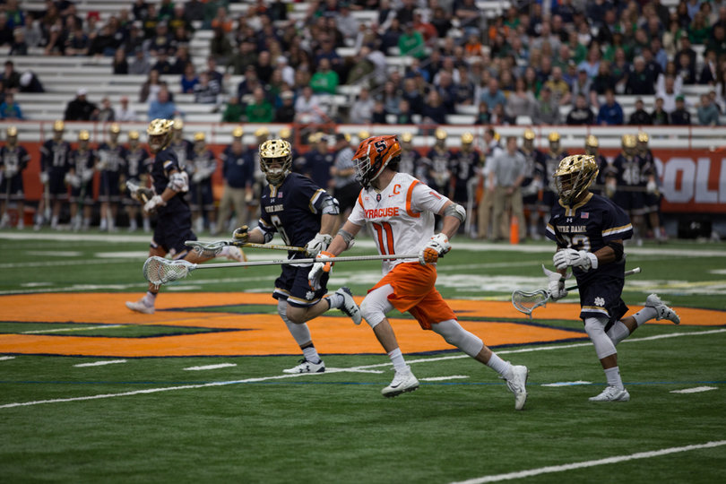 Syracuse won eight of 19 faceoffs. 