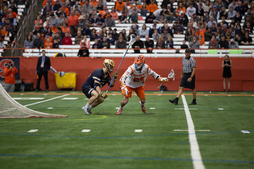 Syracuse outscored Notre Dame 5-2 in the second half en route to the 10-6 victory. 