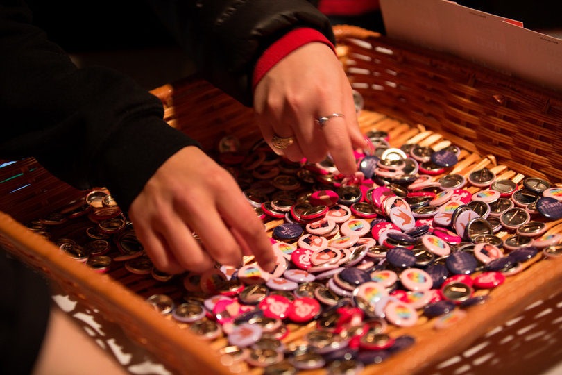 Pins were available from Refinery29, one of the event's sponsors.
