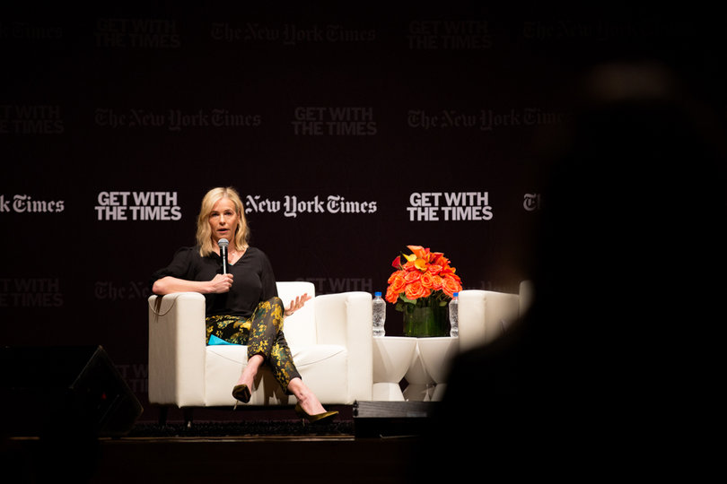 One student strayed from the social justice theme of the evening and asked Handler about her former relationship with rapper 50 Cent. The comedian detailed their short romance.