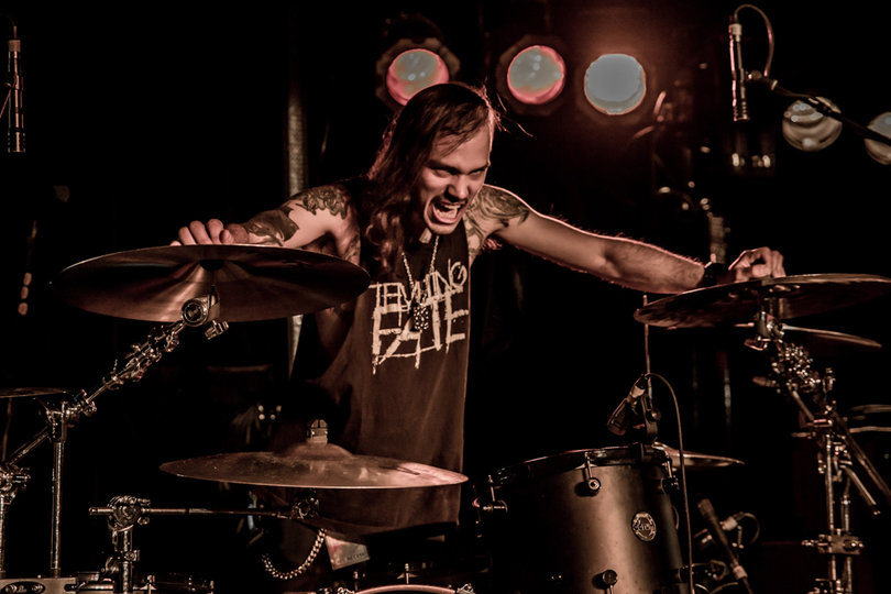 Austin SinClaire is the drummer for Los Angeles-based band Tempting Fate. 