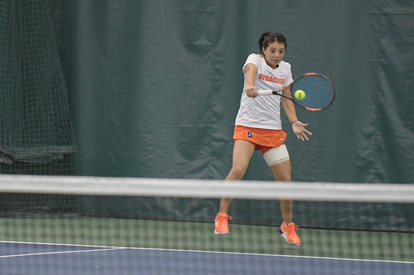 Miranda Ramirez broke off a six-match singles losing streak and won in straight sets.