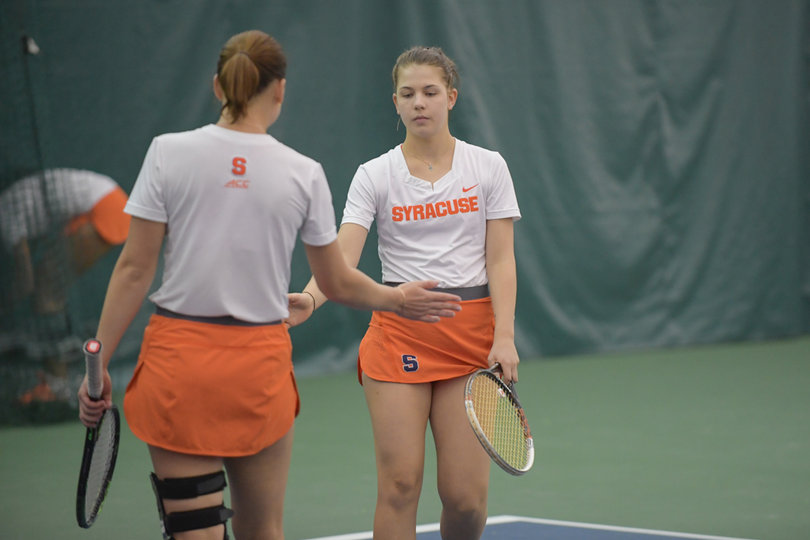 Sofya Golubovskaya lost both of her singles sets 7-5 in third singles.