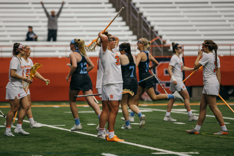 Ella Simkins was often SU's main clearer against UNC pressure.