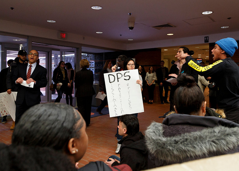 The crowd chanted, "DPS who do you protect?"