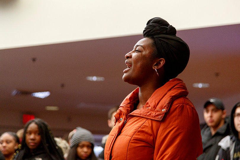 Tayla Myree is one of the students who organized the forum Wednesday night.