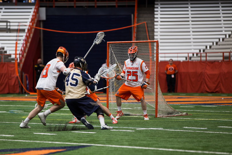 Syracuse goalkeeper Dom Madonna made 11 saves. 