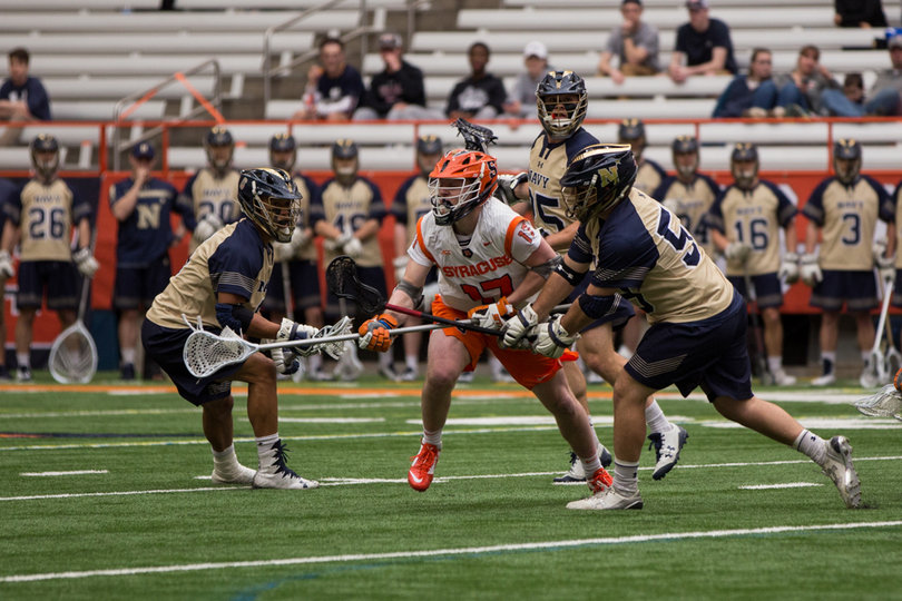 Syracuse turned over the ball 14 times, less than Navy, but still too many for "this late in the season," SU head coach John Desko said. 