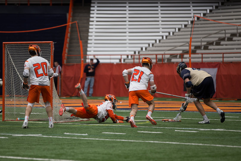 Jack Ray scooped up the ball after a shot hit the back of the net, and scored with Dom Madonna racing back to the cage. 