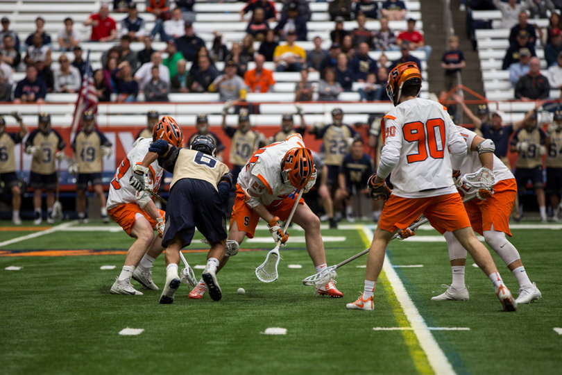 Syracuse scooped three more groundballs than Navy. 